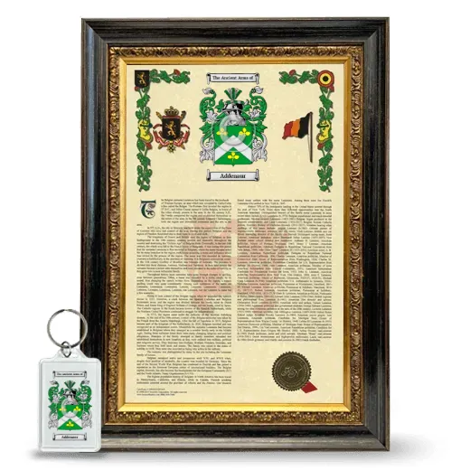 Addenaur Framed Armorial History and Keychain - Heirloom