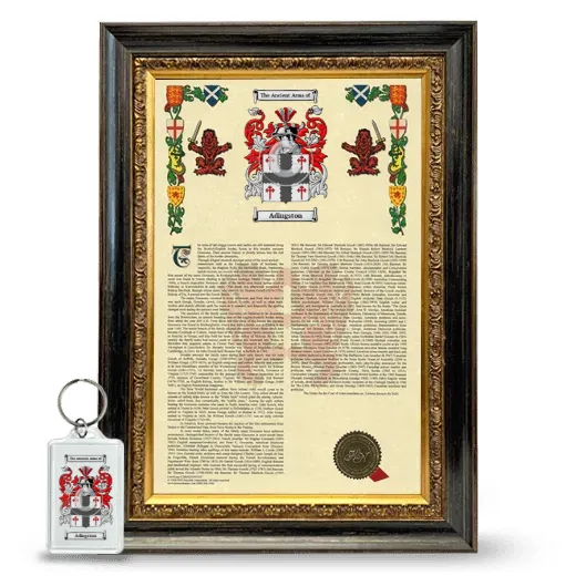 Adingston Framed Armorial History and Keychain - Heirloom