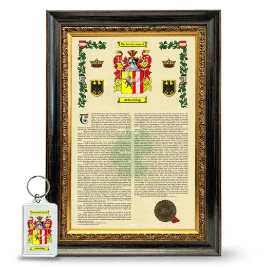 Aebershlag Framed Armorial History and Keychain - Heirloom