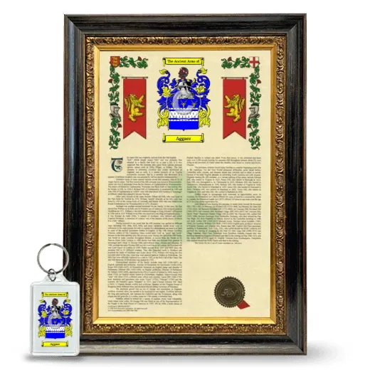 Aggace Framed Armorial History and Keychain - Heirloom