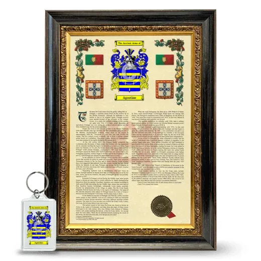 Agostino Framed Armorial History and Keychain - Heirloom