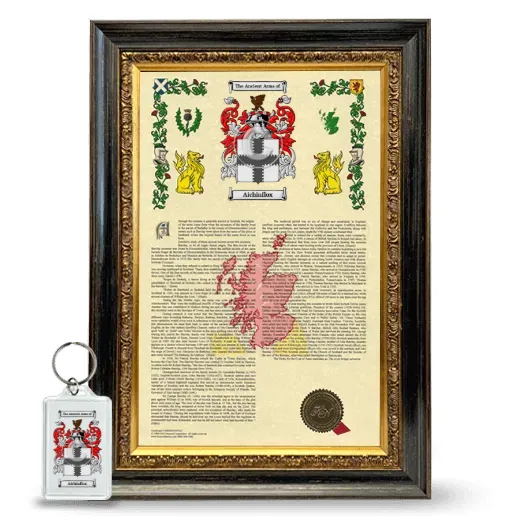 Aichinflox Framed Armorial History and Keychain - Heirloom