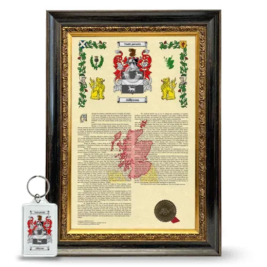 Aillysum Framed Armorial History and Keychain - Heirloom