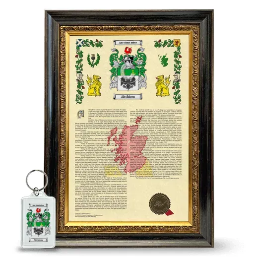 Aitchison Framed Armorial History and Keychain - Heirloom