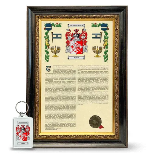 Ajzner Framed Armorial History and Keychain - Heirloom