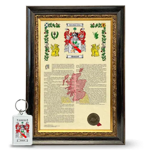 Akemynd Framed Armorial History and Keychain - Heirloom