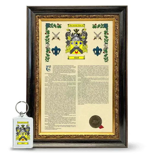 Alard Framed Armorial History and Keychain - Heirloom