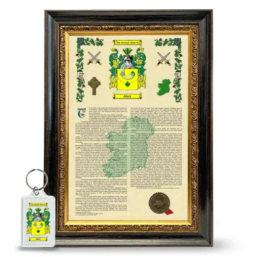 Alary Framed Armorial History and Keychain - Heirloom