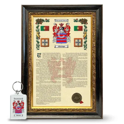 Albarenga Framed Armorial History and Keychain - Heirloom