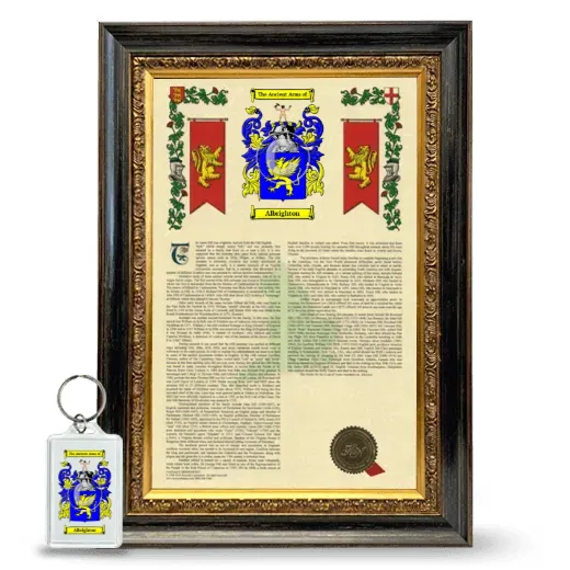 Albrighton Framed Armorial History and Keychain - Heirloom