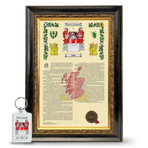 Aldas Framed Armorial History and Keychain - Heirloom