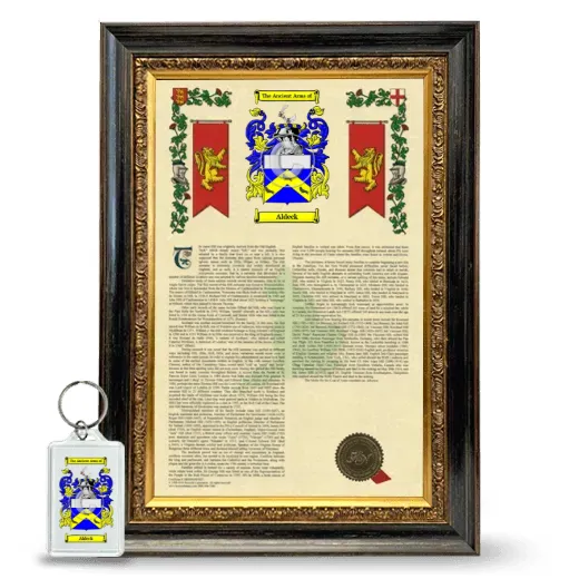 Aldeck Framed Armorial History and Keychain - Heirloom