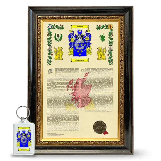 Aldenston Framed Armorial History and Keychain - Heirloom