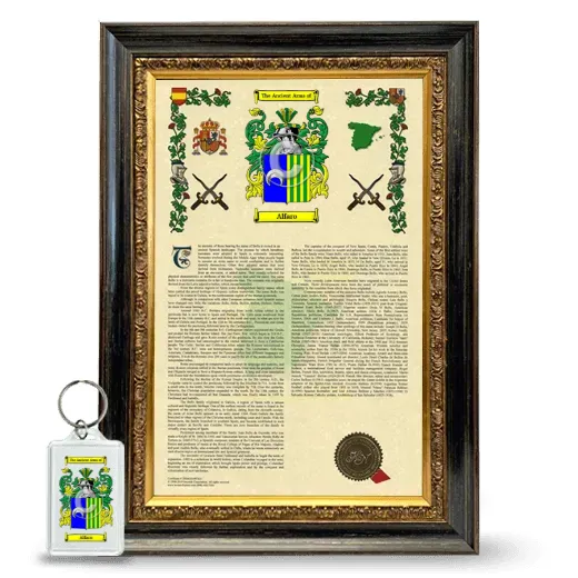 Alfaro Framed Armorial History and Keychain - Heirloom
