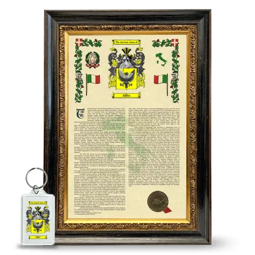 Alfier Framed Armorial History and Keychain - Heirloom