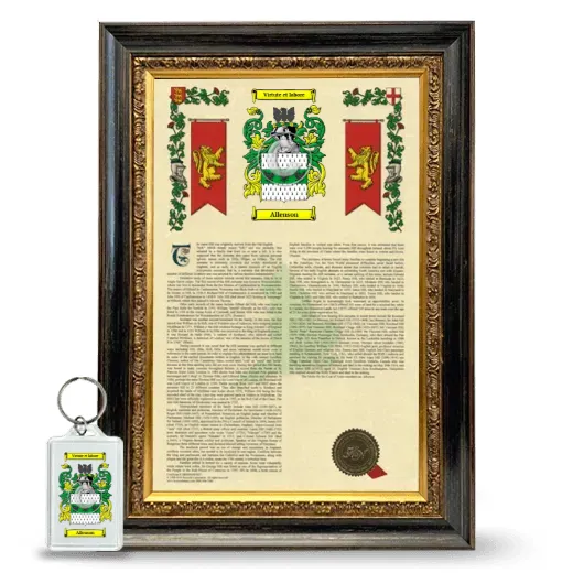 Allenson Framed Armorial History and Keychain - Heirloom