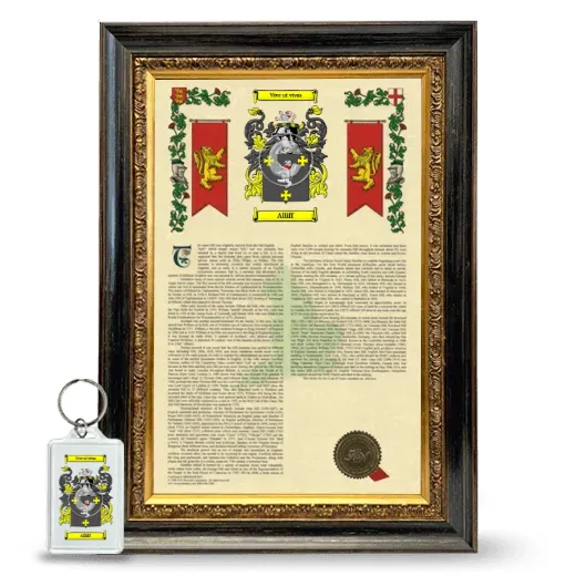 Alliff Framed Armorial History and Keychain - Heirloom