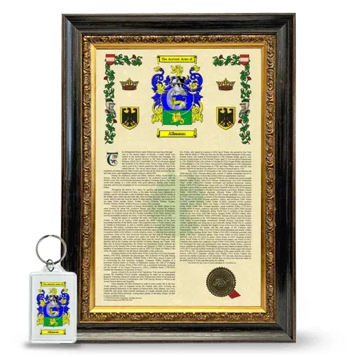 Allmann Framed Armorial History and Keychain - Heirloom