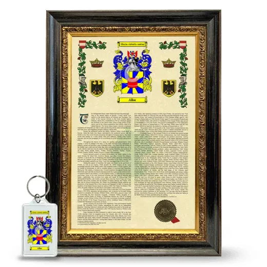 Allor Framed Armorial History and Keychain - Heirloom
