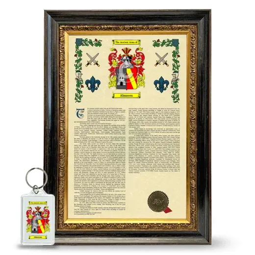 Almason Framed Armorial History and Keychain - Heirloom
