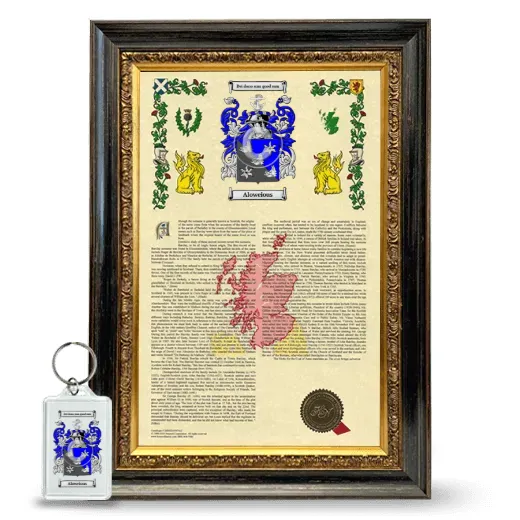Aloweious Framed Armorial History and Keychain - Heirloom