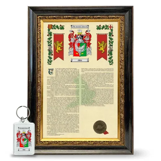 Alsis Framed Armorial History and Keychain - Heirloom