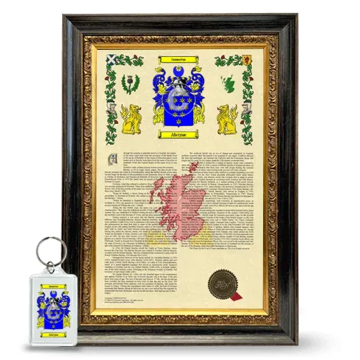 Alstyne Framed Armorial History and Keychain - Heirloom