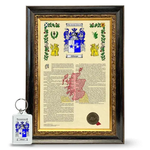 Althorpe Framed Armorial History and Keychain - Heirloom