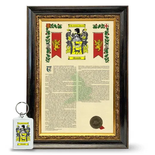 Altoombe Framed Armorial History and Keychain - Heirloom