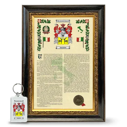 Amantea Framed Armorial History and Keychain - Heirloom