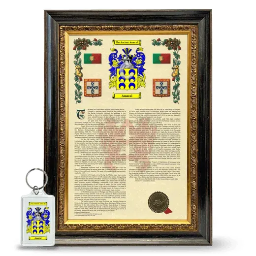 Amaral Framed Armorial History and Keychain - Heirloom