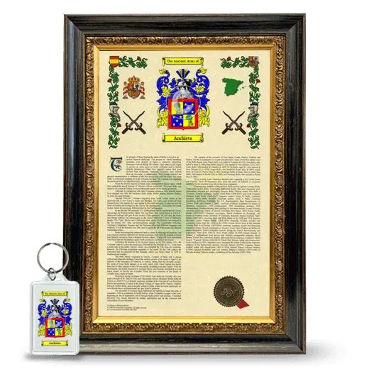 Anchieta Framed Armorial History and Keychain - Heirloom