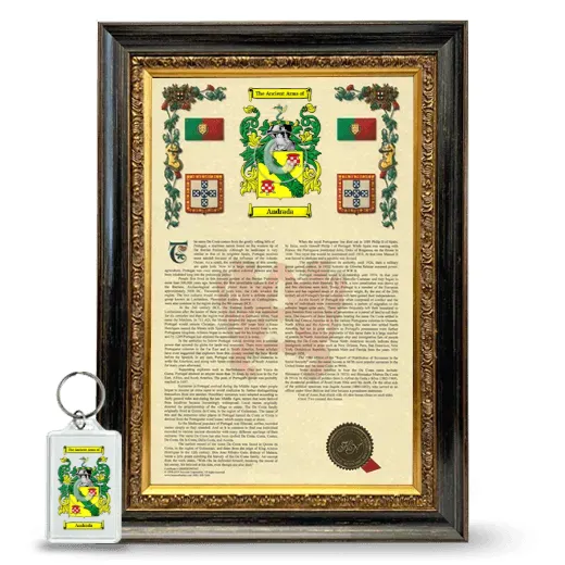Andrada Framed Armorial History and Keychain - Heirloom