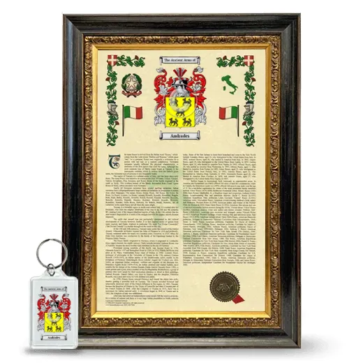 Andrades Framed Armorial History and Keychain - Heirloom