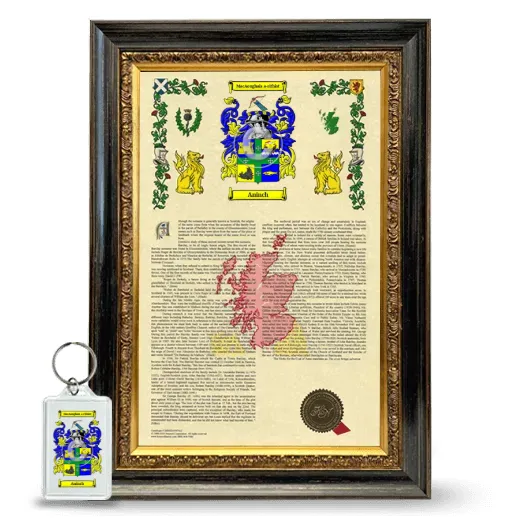 Aninch Framed Armorial History and Keychain - Heirloom