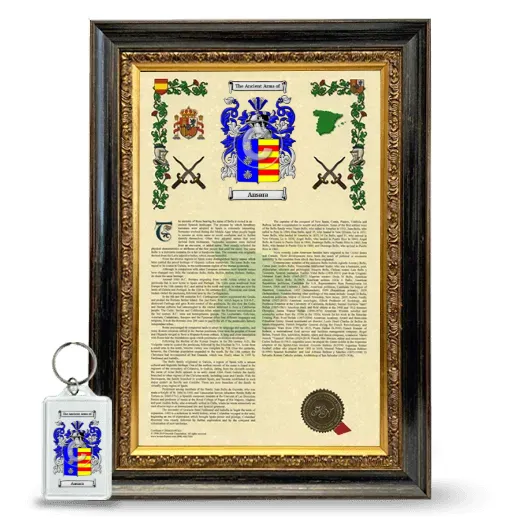 Ansara Framed Armorial History and Keychain - Heirloom