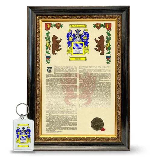 Ansen Framed Armorial History and Keychain - Heirloom