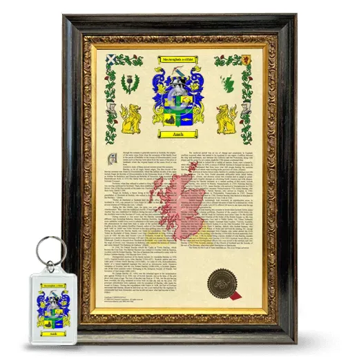 Ansh Framed Armorial History and Keychain - Heirloom