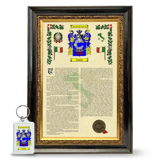 Ansiani Framed Armorial History and Keychain - Heirloom