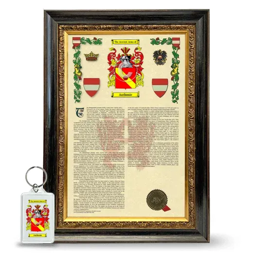Anthonie Framed Armorial History and Keychain - Heirloom