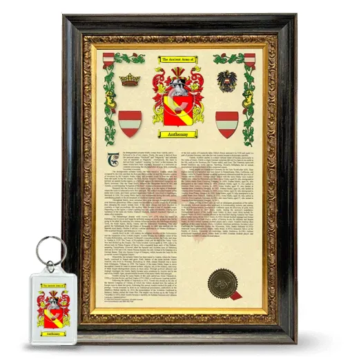 Anthonny Framed Armorial History and Keychain - Heirloom