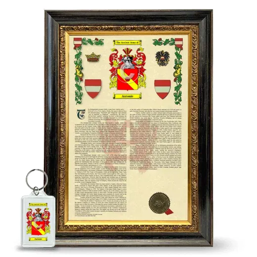 Antonie Framed Armorial History and Keychain - Heirloom