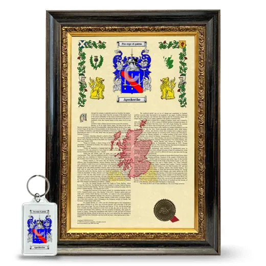 Aperkerthe Framed Armorial History and Keychain - Heirloom