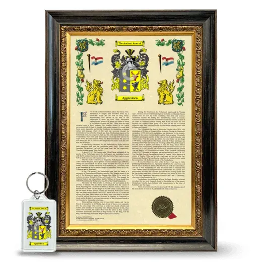 Appledorn Framed Armorial History and Keychain - Heirloom