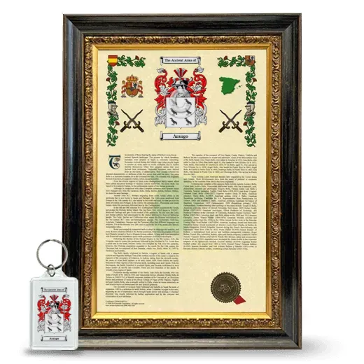 Arango Framed Armorial History and Keychain - Heirloom