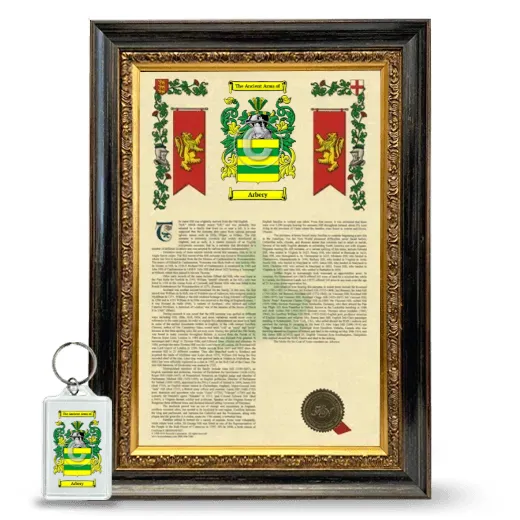 Arbery Framed Armorial History and Keychain - Heirloom
