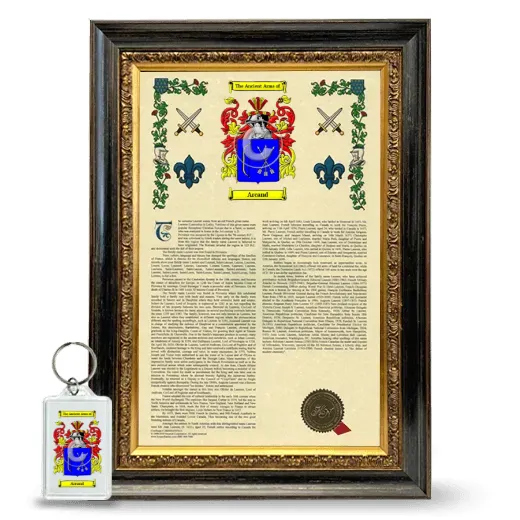 Arcand Framed Armorial History and Keychain - Heirloom