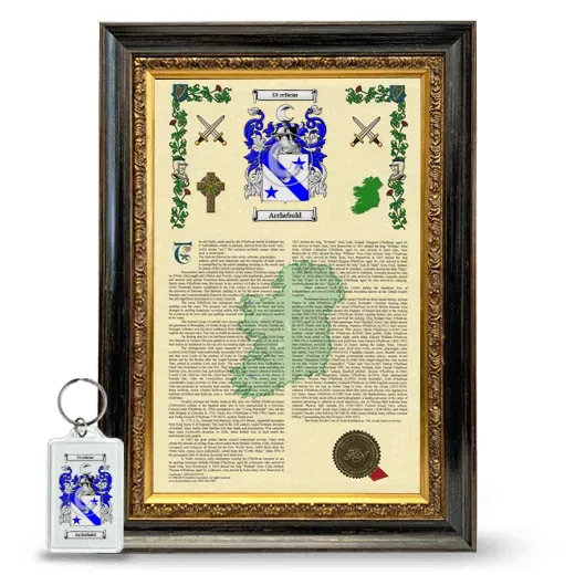 Archebald Framed Armorial History and Keychain - Heirloom