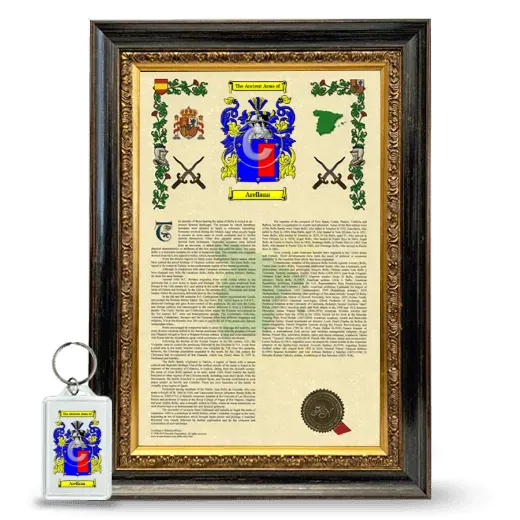 Arellana Framed Armorial History and Keychain - Heirloom