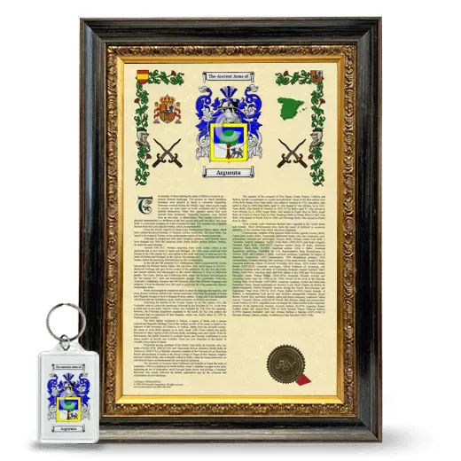 Arguenta Framed Armorial History and Keychain - Heirloom
